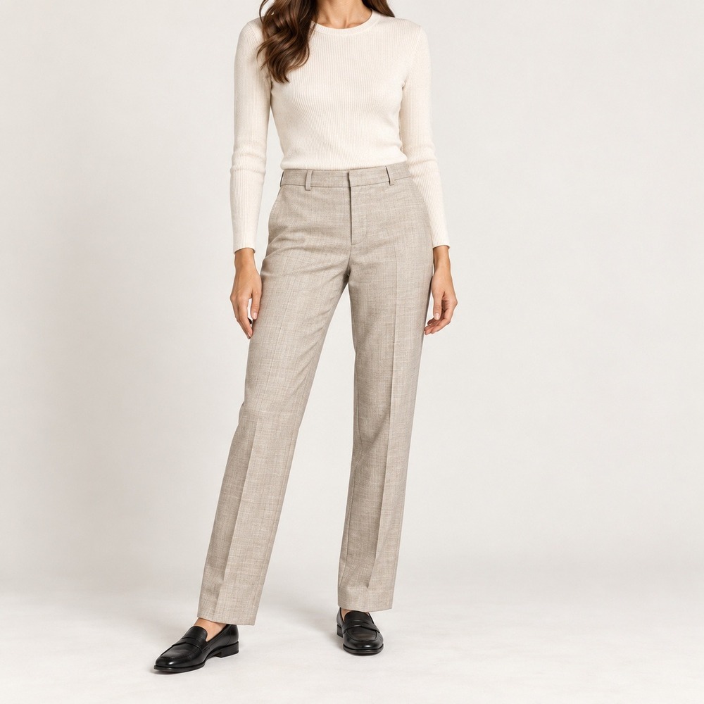 Vintage Peruvian Connection Baby Alpaca Wool Beige Straight Leg Pants 4